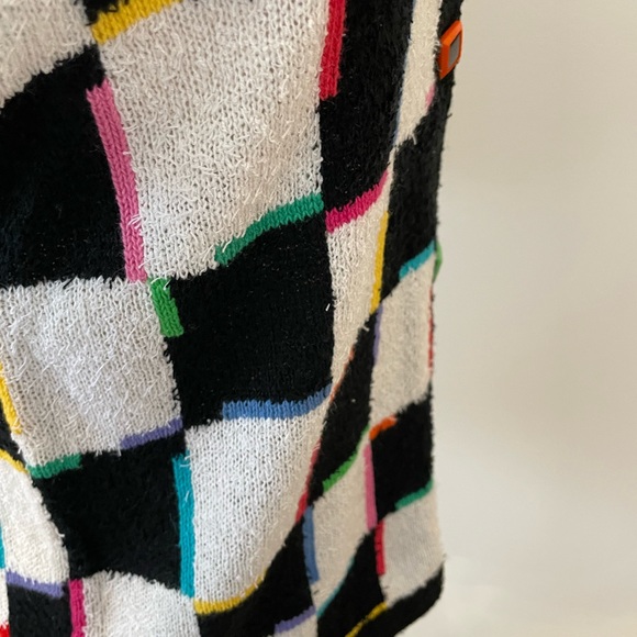 Vintage Grandma Checkerboard Colorful Sweater - Picture 12 of 15